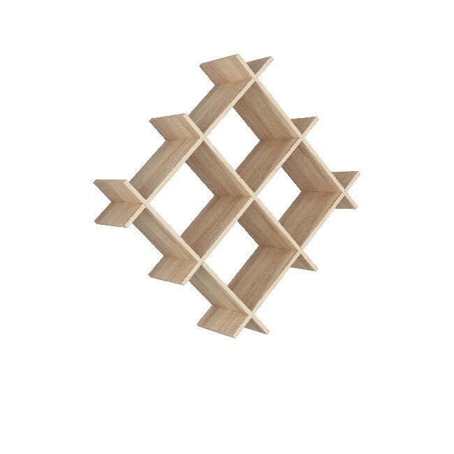 Raft de perete pentru carti Homemania, 75 x 27 x 75 cm, Melamina, Maro sonoma