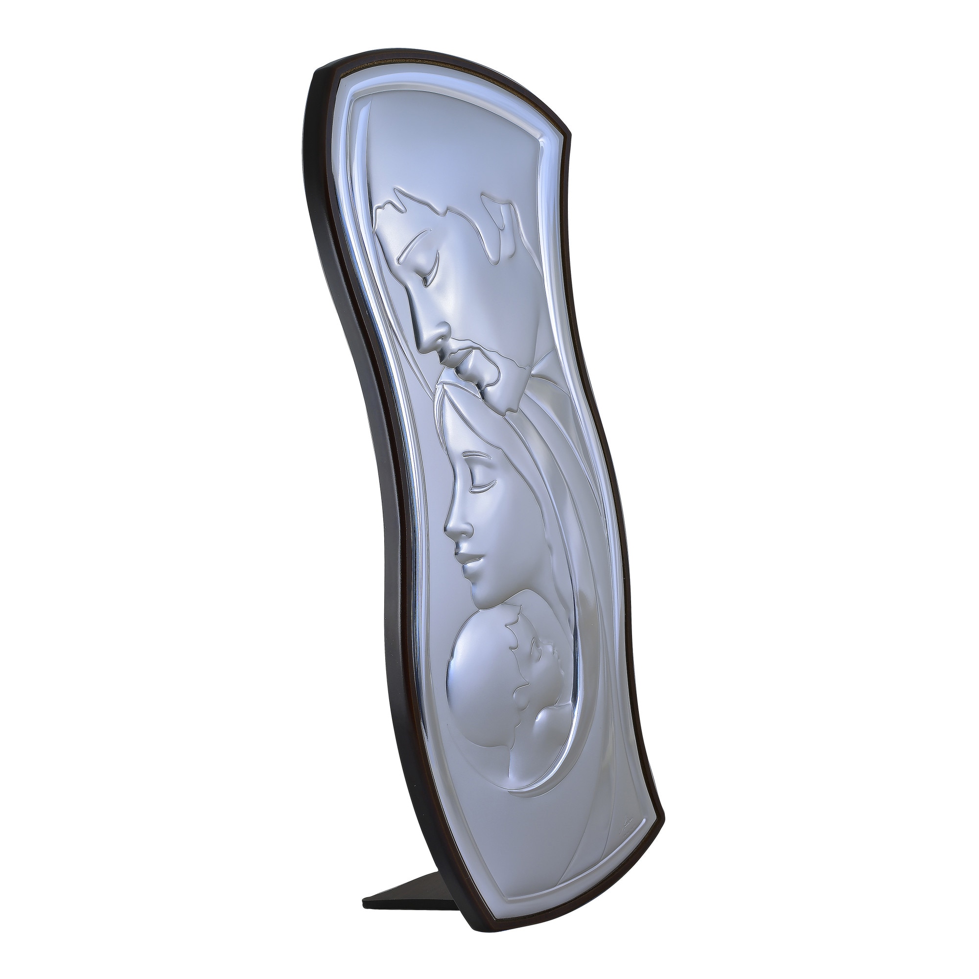 Icoana placata cu argint - Sfanta familie - Forma pergament, 41x17 cm, 4/5