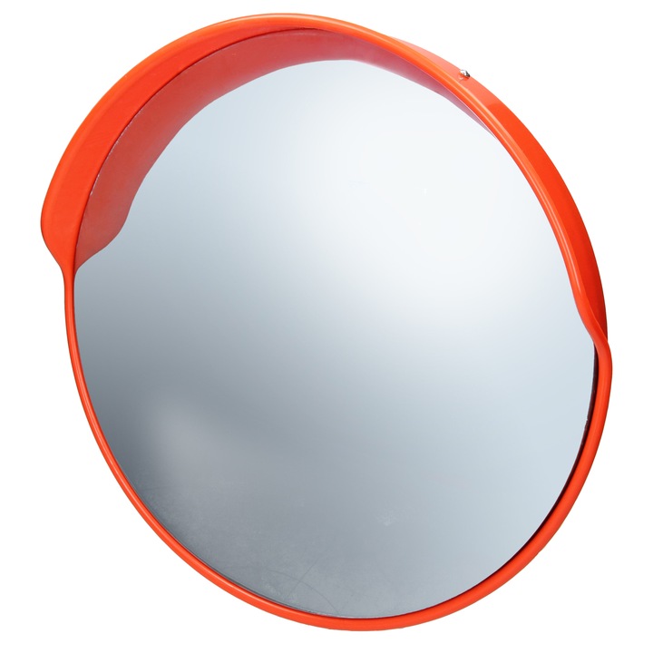 Oglinda trafic, ECD Germany, 45 x 6,3 cm, plastic PC, polipropilena, otel, rosu