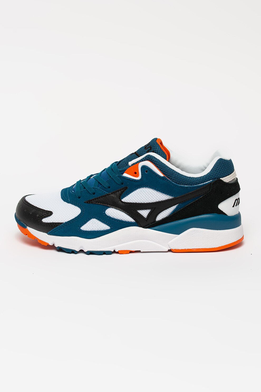 Mizuno, Pantofi sport unisex low-top cu insertie din plasa Sky Medal S, Albastru petrol/Alb/Negru
