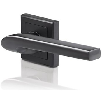 Set manere negre cu rozeta SIENA A002-CE-56-11, functie cilindru, pentru usa sufragerie, baie, usa exterior Set manere negre cu rozeta SIENA A002-CE-56-11, functie cilindru, pentru usa sufragerie, baie, usa exterior