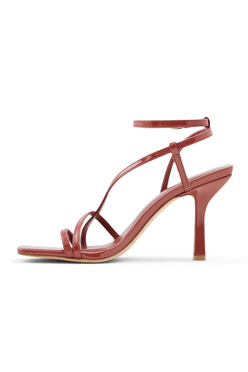 Aldo, Sandale din piele ecologica cu barete multiple Rendalith, Coniac