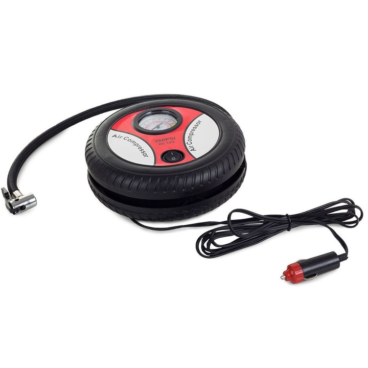 Aвтомобилен компресор G Golden Case, 260 PSI, 18 bar, 12 V, тип колела