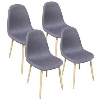 Set 4 buc scaune Timeless Tools, acoperite cu material textil, Gri Set 4 buc scaune Timeless Tools, acoperite cu material textil, Gri