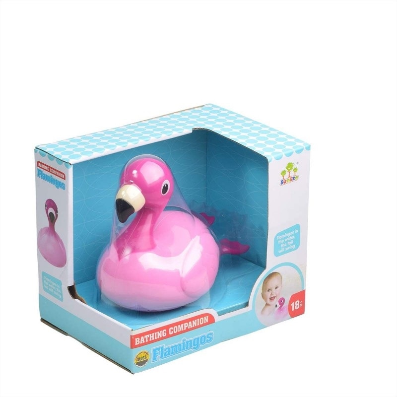 Jucarie pentru baie - Flamingo, 18cm, roz