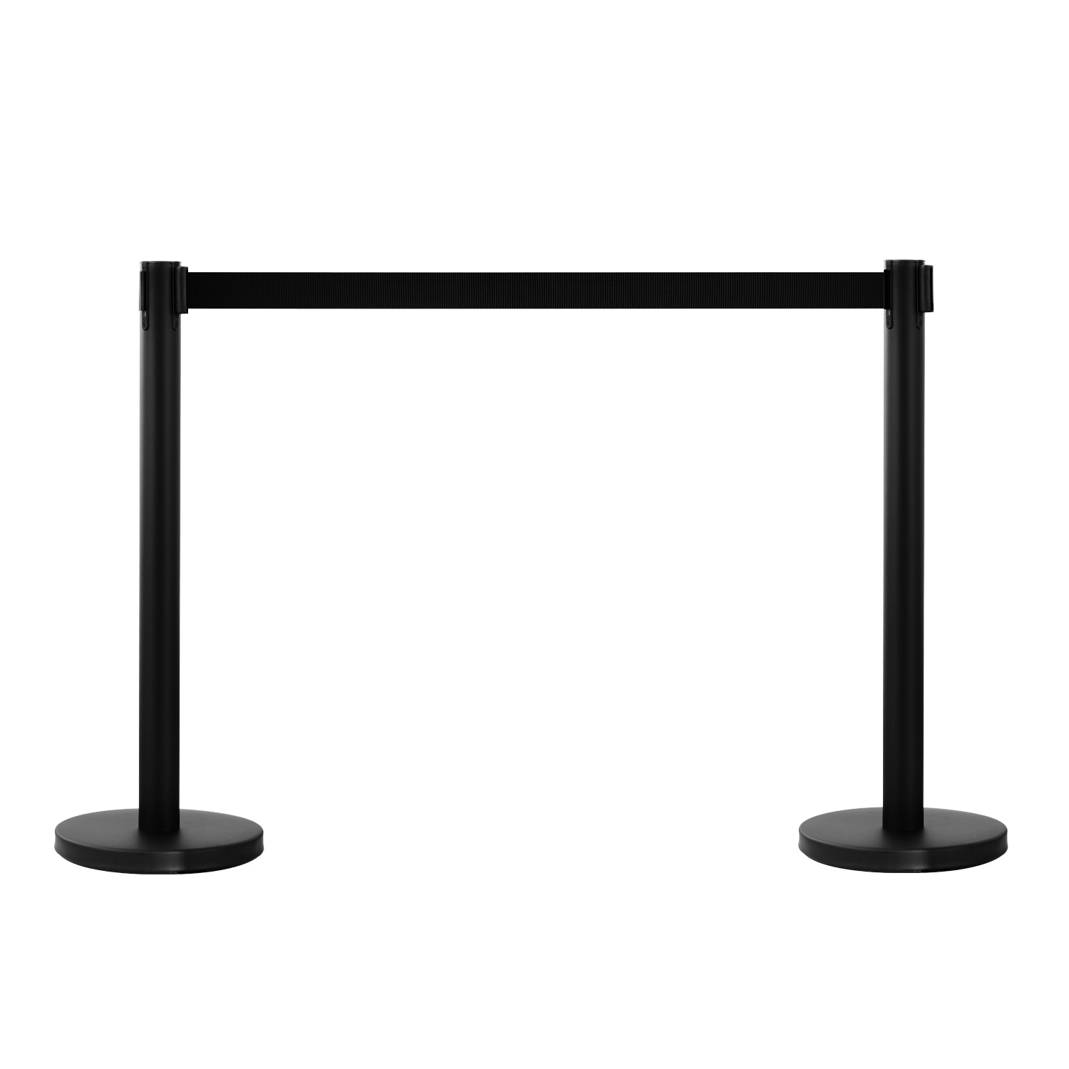 Stapi de delimitare cu cordon negru HOMCOM, Otel/Nailon, 32x90 cm, Negru