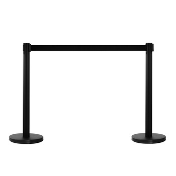 Stapi de delimitare cu cordon negru HOMCOM, Otel/Nailon, 32x90 cm, Negru Stapi de delimitare cu cordon negru HOMCOM, Otel/Nailon, 32x90 cm, Negru