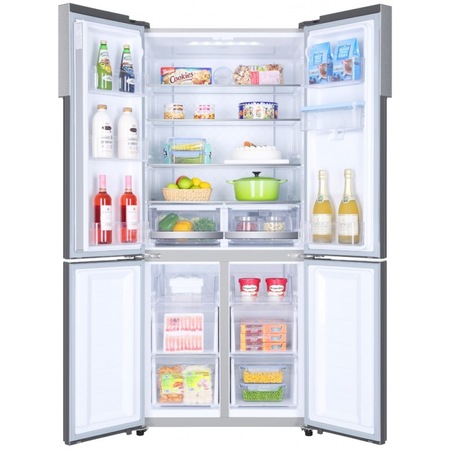 Side by Side Haier HTF-452DM7, 452l, Clasa A++, No Frost, LED, Inox