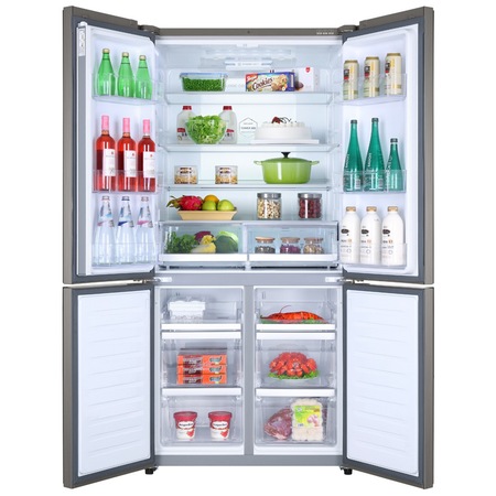 Side by Side Haier HTF-610DM7, 610l, Clasa A++, No Frost, LED, Inox