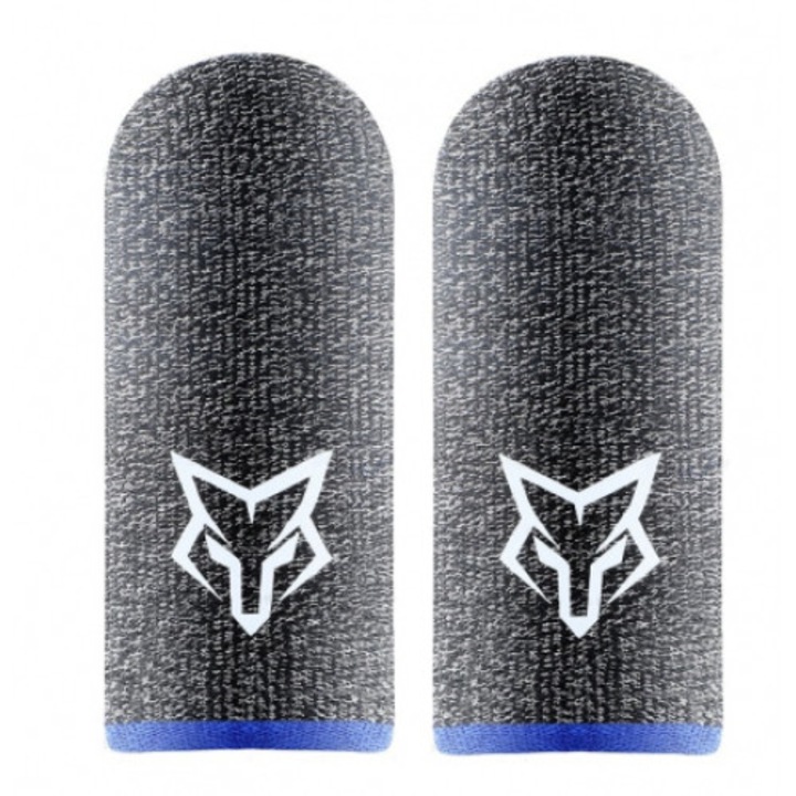Комплект 2 броя професионални ръкавици за игри Playsmartshop, Модел - Fox V3Blue Silver Fiber V3 Large, Pubg Fortnite Call of Duty