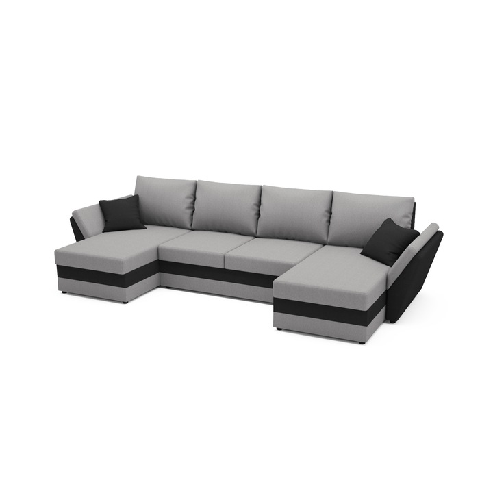 Canapea extensibila Palma G&Black, U Shape, 325 x 140 x 90 cm