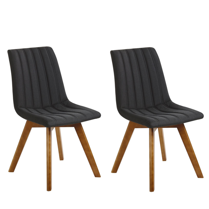 CALGARY Fekete Szövet Étkezőszék Két Darabos Szettben