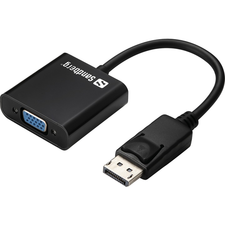 Адаптер Sandberg 508-43, DisplayPort - VGA, Черен
