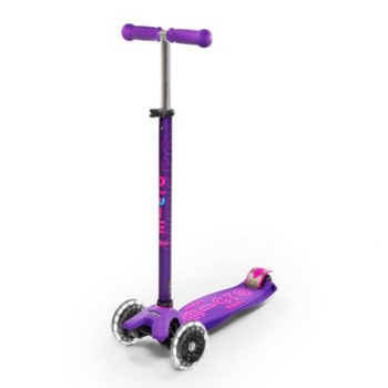 Trotineta pentru copii Maxi Micro Deluxe Led Lila cu trei roti iluminate LED, pentru 5-12 ani, pana la 50 kg Trotineta pentru copii Maxi Micro Deluxe Led Lila cu trei roti iluminate LED, pentru 5-12 ani, pana la 50 kg
