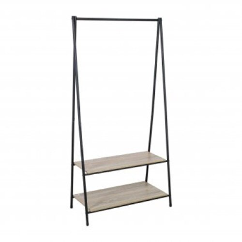 Raft pentru haine Cassatex din metal si polite din lemn