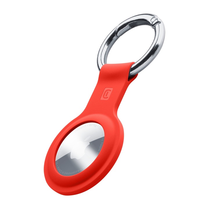 Силиконов ключодържател Cellularline Key Ring, За Apple AirTag, Червен