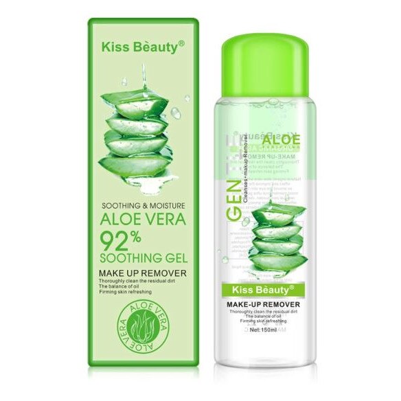 Demachiant Kiss Beauty cu extract natural de Aloe Vera, 92% Soothing Gel, 150 ml