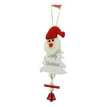 Ornament de brad Mos Craciun, Flippy, alb, lemn, 20 cm Ornament de brad Mos Craciun, Flippy, alb, lemn, 20 cm