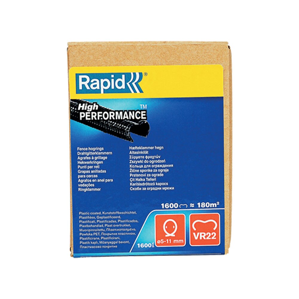 Capse gard Rapid HOG VR22, 5-11 mm, plastifiate negru, 1600 buc/cutie