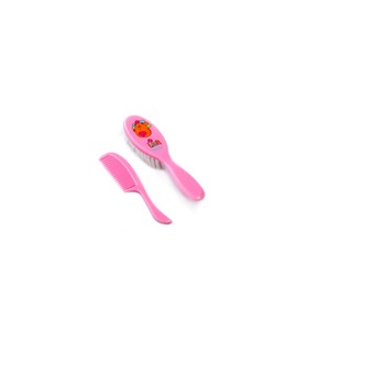 Perie cu peri moi si pieptene BabyOno 565-R, Roz Perie cu peri moi si pieptene BabyOno 565-R, Roz