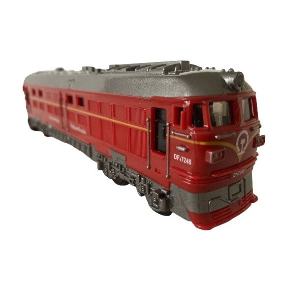 Locomotiva clasica din metal DF 7246 ,cu lumini si sunete reale ,23 cm,ONGRO ®,culoarea rosu