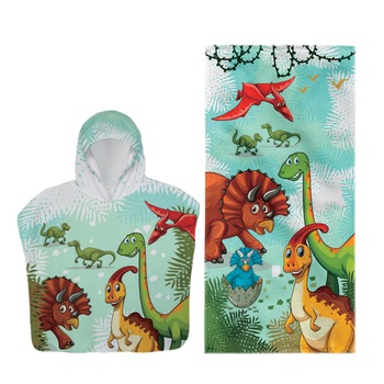 Set CASSATEX plaja copii , Jurassic ,Poncho si Prosop Set CASSATEX plaja copii , Jurassic ,Poncho si Prosop