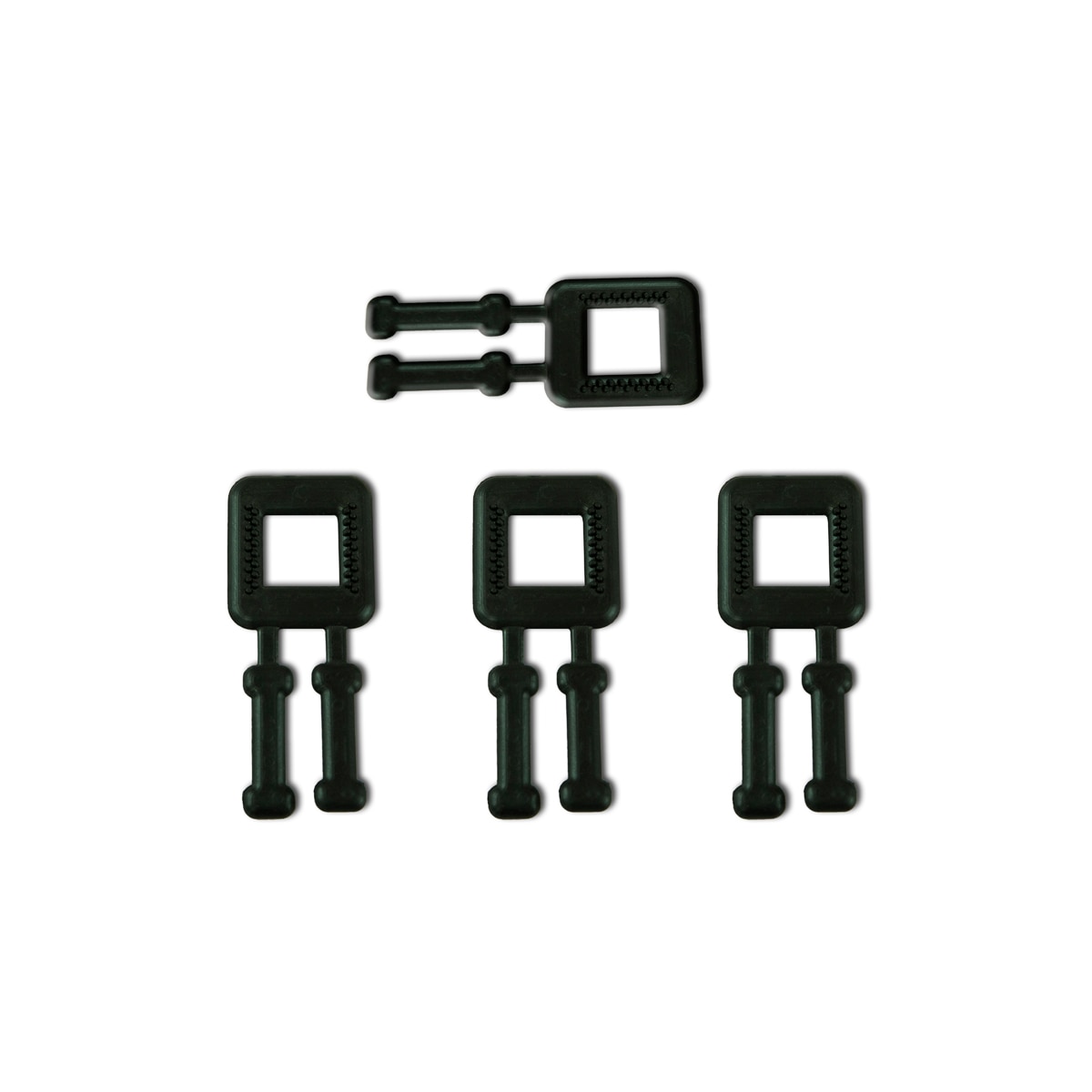 Set de 1000 bucati bucle , catarame de culoare neagra din plastic 12mm