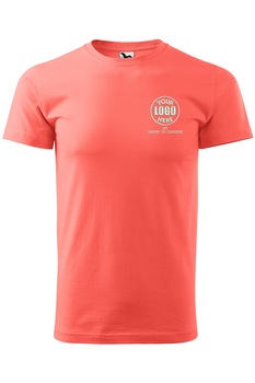 Tricou basic personalizat cu logoul tau prin broderie, bumbac, barbatesc, Dress To Impress, Corai Tricou basic personalizat cu logoul tau prin broderie, bumbac, barbatesc, Dress To Impress, Corai
