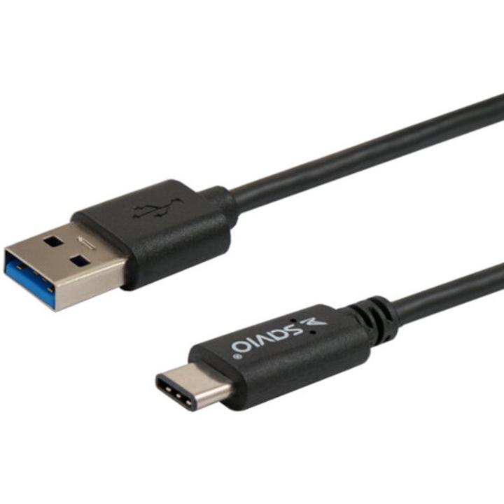 Cablu de date si incarcare rapida USB 3.0 la USB Type-C 3.1, 3A, Negru