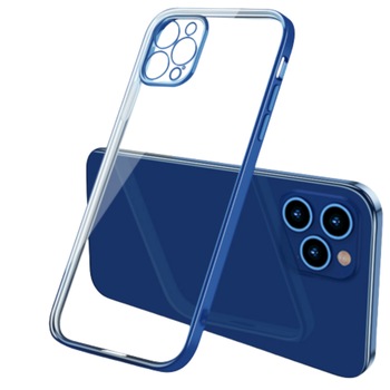 Husa de protectie compatibila iPhone 12 Pro , 360 Cover Design New Thin Shockproof TPU 4K HD , protectie completa a camerei Albastru