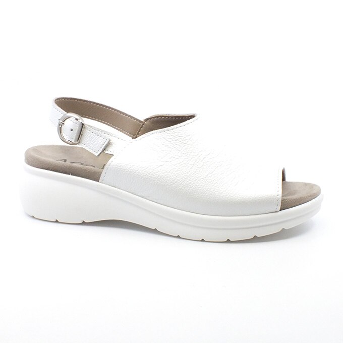 Sandale dama, ACO, piele, albe, Alb