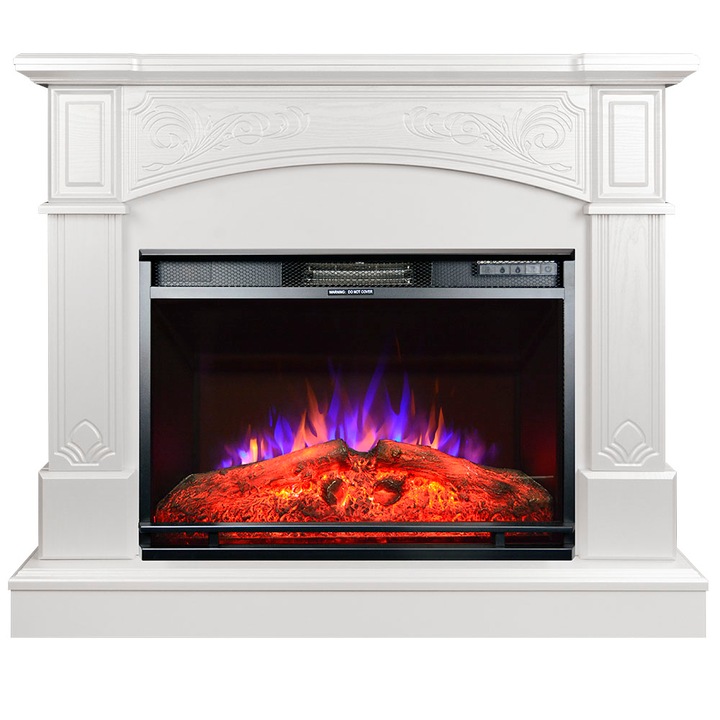 Semineu electric, Masomi, Memphis 26 & Nexus-28' 1600 W, lemn alb, 111*96*30 cm