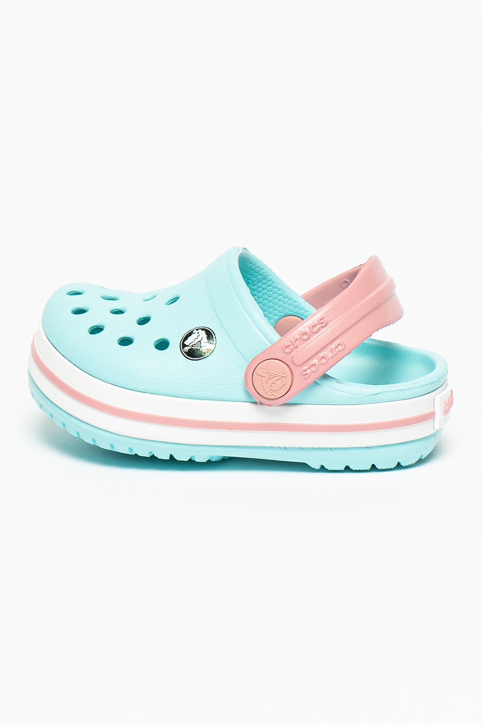 Crocs, Saboti slingback relaxed fit Crocband, albastru aqua, roz