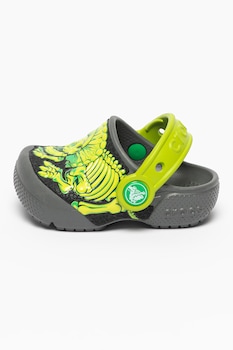 Crocs, Saboti slingback cu imprimeu Fun Lab, Gri inchis/Verde Crocs, Saboti slingback cu imprimeu Fun Lab, Gri inchis/Verde