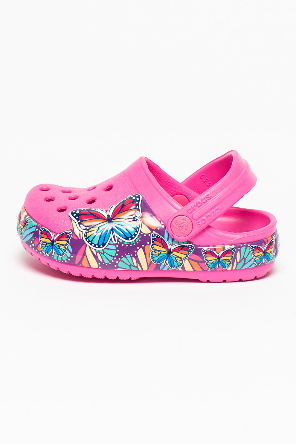 Crocs, Saboti slingback, Fucsia/Verde/Albastru