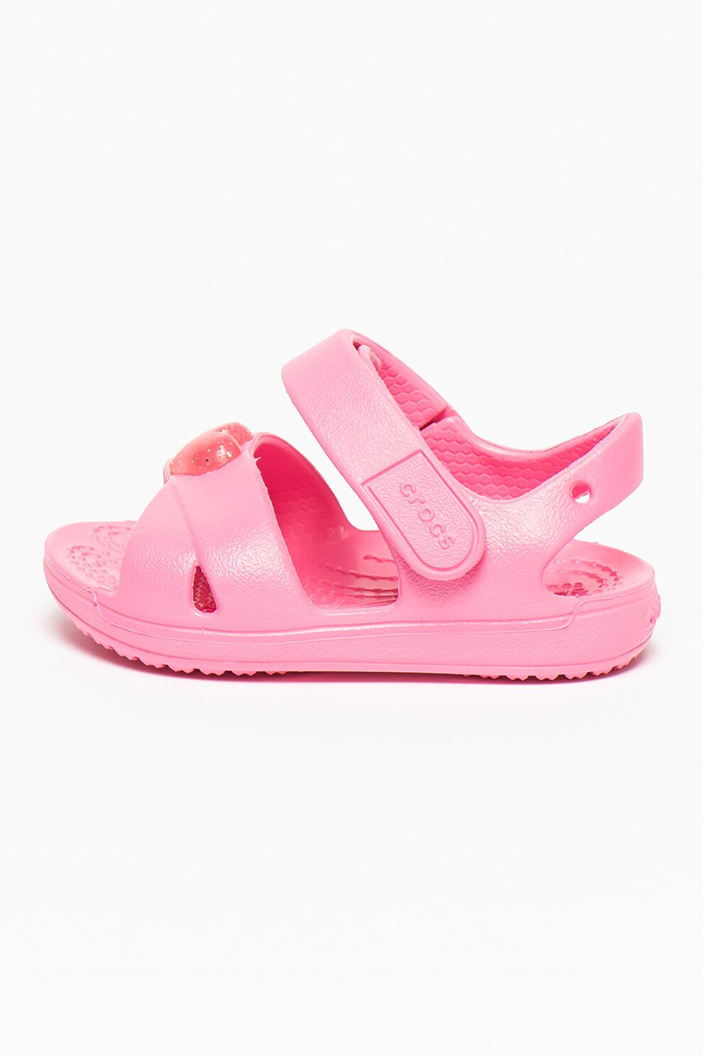 Crocs, Sandale cu aplicatie inima, Roz