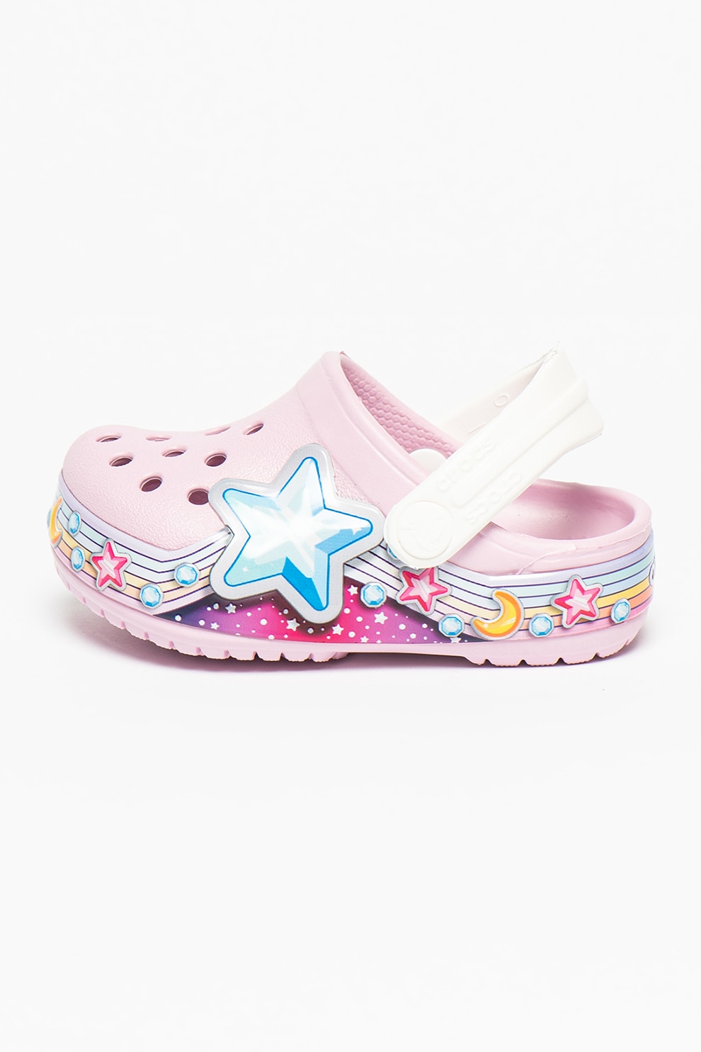 Crocs, Saboti slingback cu stele, Lila/albastru/Galben