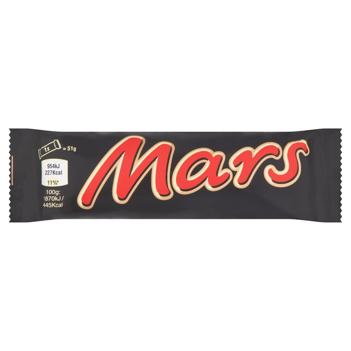 Baton ciocolata cu lapte si miez de caramel si nuga MARS, 51g