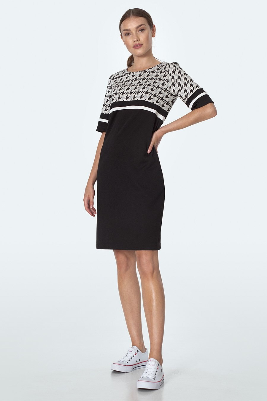 Rochie dama Lola, Negru/Alb, Negru