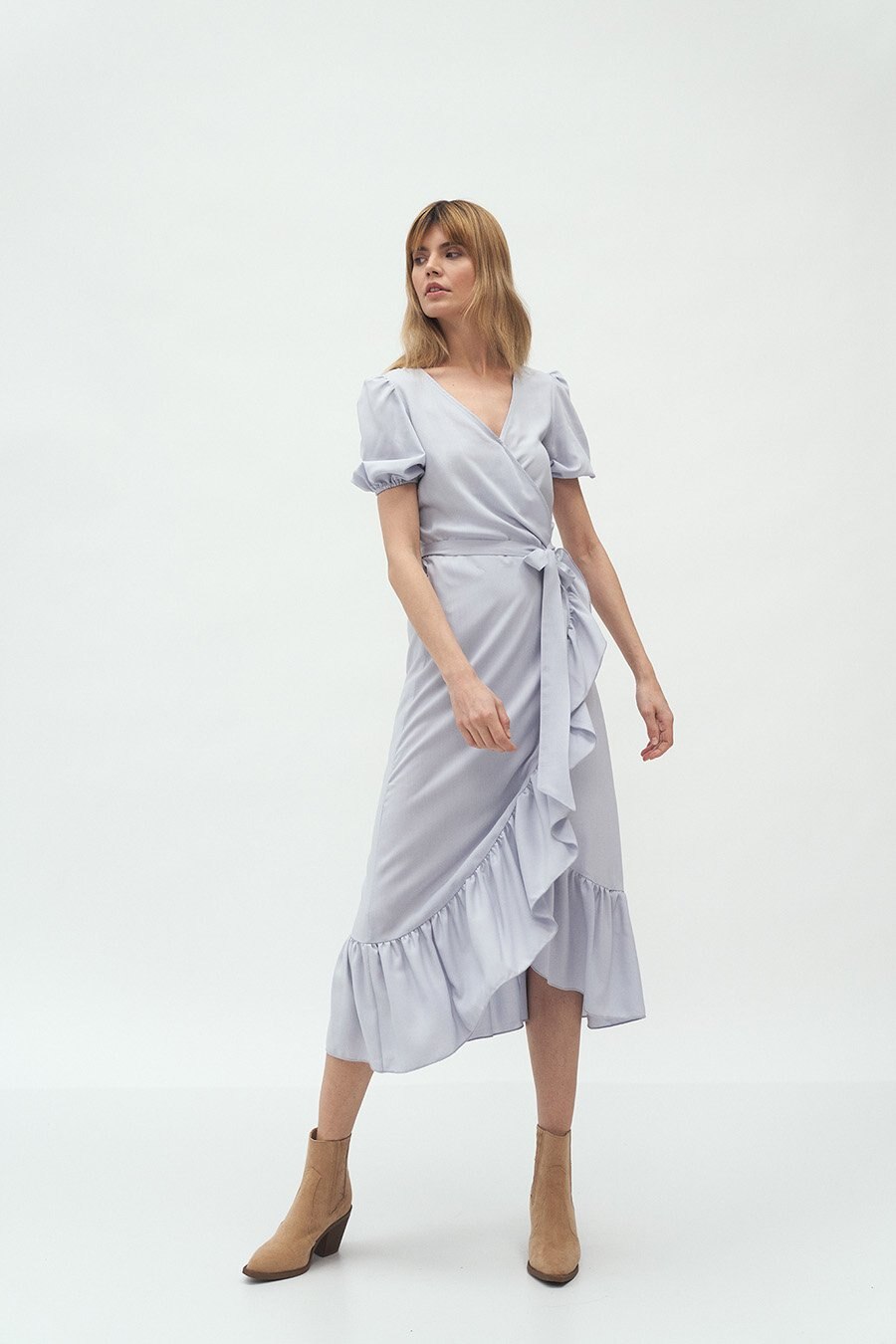 Rochie dama Nathaly, Gri, Gri