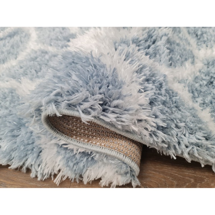 Covor Plush 120 x 170 Crem/Albastru 0008A