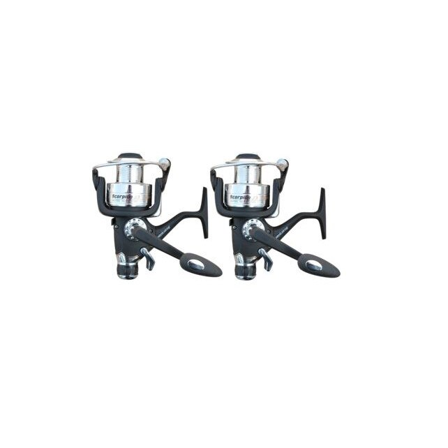 Set 2 Mulinete Scorpion J3 5000 FR cu baitrunner pentru pescuit stationar