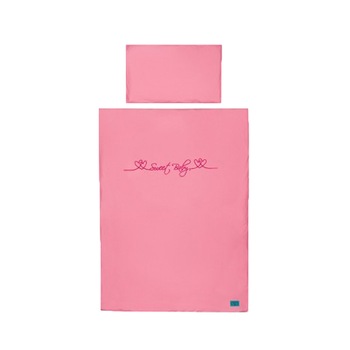 Set lenjerie de pat 5 piese pentru bebelusi Belisima Serduszko P01-406R, Roz Set lenjerie de pat 5 piese pentru bebelusi Belisima Serduszko P01-406R, Roz