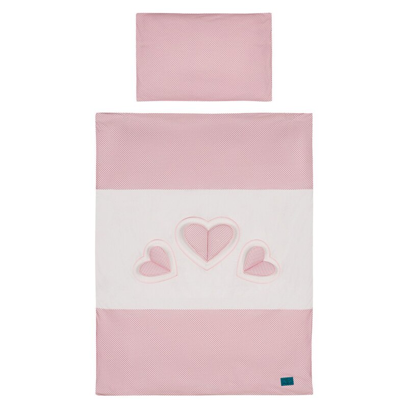 Set lenjerie de pat 5 piese pentru fete Belisima 3 Serca P01-690, Multicolor