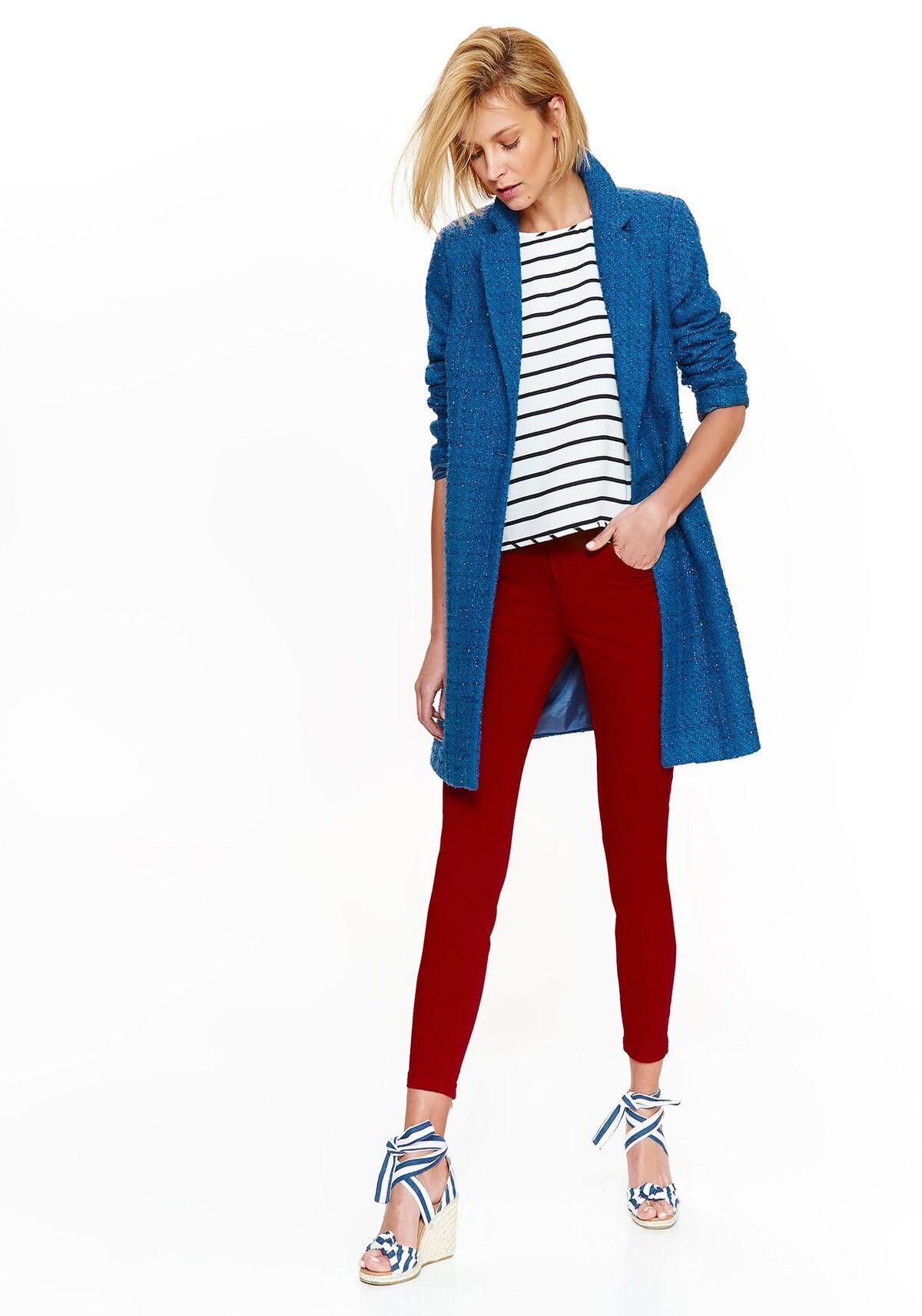 Pantaloni femei, TOP SECRET, SSP2820, Rosu, 34