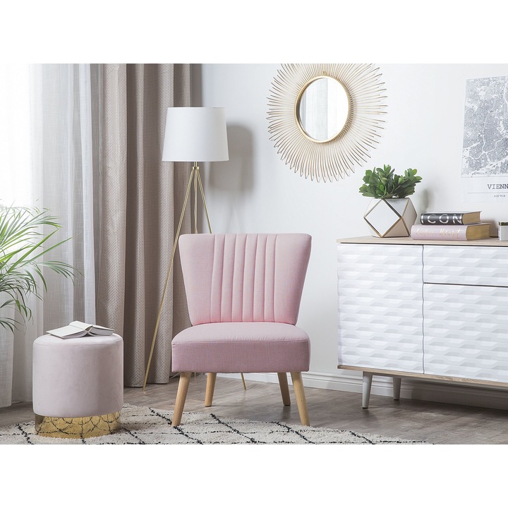 Rózsaszín kárpitozott fotel VAASA