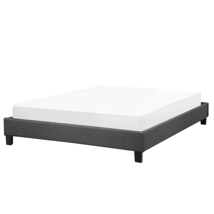 ROANNE Dekoratív Szürke Szövet Ágykeret 140 x 200 cm