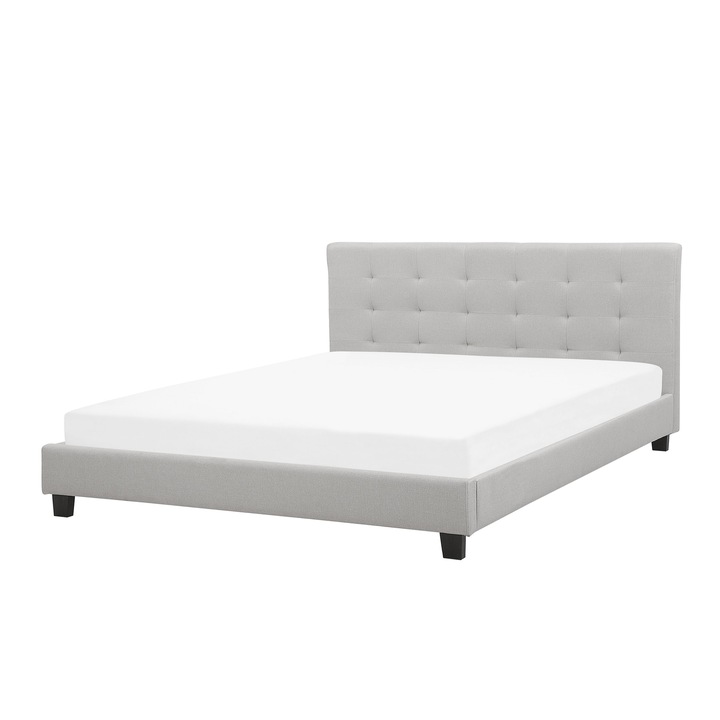 LA ROCHELLE Elegáns Kárpitozott Ágy Világosszürke Színben 180 x 200 cm