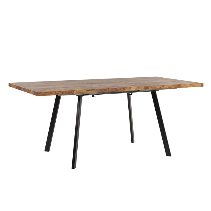 HARLOW Modern Bővíthető Étkezőasztal Világosbarna Fa és Fekete Színben 140 / 180 x 90 cm