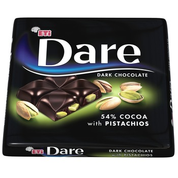 Ciocolata neagra cu fistic Dare, 70g Ciocolata neagra cu fistic Dare, 70g